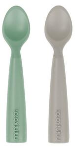 Set Lingurite Minikoioi, 100% Premium Silicon – River Green / Powder Grey