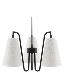 Lustră Pendul Globen Lighting, Lou Bouclé 3, reglabil, Alb, Camera de zi, Țesătură / Textil, Scandinavă
