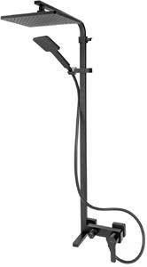 FDesign Origio set de duș perete cu duș de ploaie negru FD5-ORG-7U-22