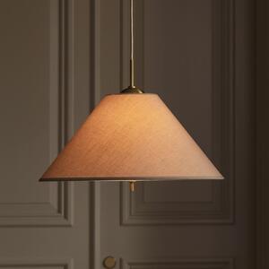 Globen Lighting Lampă suspendată IRIS 50, maro mocha, Ø 50 cm, reglabil, Maro / Rugină, Camera de zi / sufragerie, Țesătură / Textil, Scandinavă