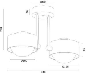 Argon Massimo Plus lampă de tavan 2x6 W alb-auriu 7215