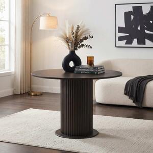 Masă rotundă bucătărie Lorys Slim Wenge, Blat din PAL, Picior din MDF, Ø90 × 75 cm
