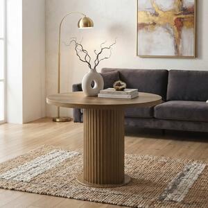 Masă rotundă bucătărie Florys Nuc, Blat din PAL, Picior din MDF, Ø90 × 75 cm