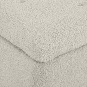HOMCOM Scaun Modern cu Spațiu de Depozitare și Picioare din Lemn, Scaun Tapițat cu Lână de Miel, pentru Living, Dormitor, 95x38x45 cm, Bej