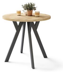 Mazzoni ALMO 80 Stejar Craft Auriu/picioare negre - MASĂ ROTUNDĂ CU PICIOARE Y LOFT/INDUSTRIAL PENTRU BUCĂTĂRIE LIVING SAU SUFRAGERIE
