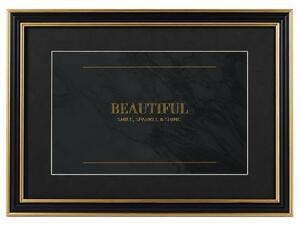 Rama foto decorativa Pufo pentru diploma, certificat, acte sau fotografie A4, design elegant negru cu auriu, 32 x 24 cm