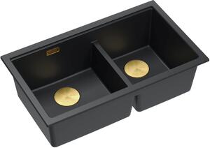Quadron Logan chiuveta graniteq 76x45 cm negru HQL7645U7_PVDG1_U