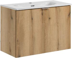Set dulap Comad Nova Oak NOVA OAK A 82-80-2D, lavoar Comad Dance White CFP-8009DANCE80DP