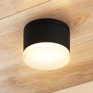 Lindby Mathea plafonieră LED de exterior, cilindru, Negru, Metal, Modern