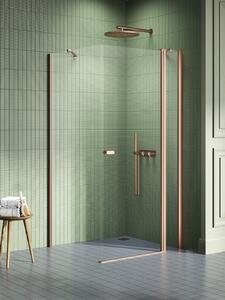 New Trendy New Soleo Copper Brushed cabină de duș 120x110 cm dreptunghiular cupru periat/sticlă transparentă K-2000