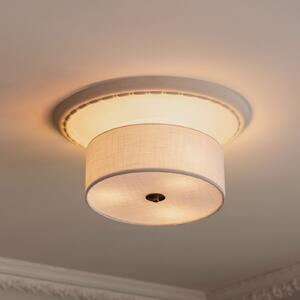 Globen Lighting Plafonieră Noah, Ø 35 cm, albă, reglabil, Alb, Camera de zi / sufragerie, Țesătură / Textil, Scandinavă