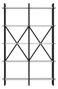 Etajera Elston 1200, negru/alb, PAL, 120x34x180 cm