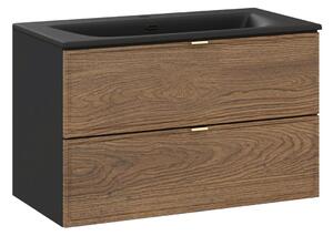 Set dulap Comad Talia Casella TALIA CASELLA 82-80-46-2S, lavoar Comad Sky SKY 1 BLACK MATT 80 DP ( E-8099-80 )