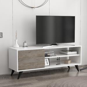 Comoda TV Venga, alb/negru, PAl melaminat, 120x35x48 cm