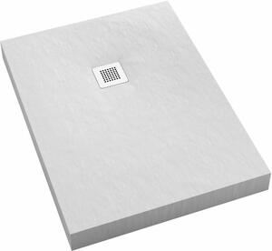 Schedpol New Horizons White Stone cădiță de duș dreptunghiulară + capac mascare 90x80 cm alb 3.3355/B/ST-M2