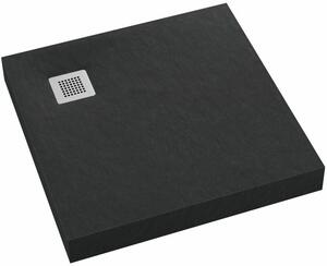Schedpol New Horizons Black Stone cădiță de duș pătrată 90x90 cm negru 3.3301/C/ST-M2