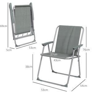 Outsunny Set de 2 scaune pliabile pentru terasa, camping, Gri