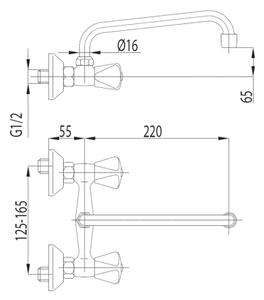 Kfa Standard bateria umywalkowa z uchwytami D 320-580-00