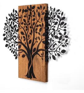 Accesoriu decorativ Magical Tree-378, negru/stejar, lemn/metal, 73x58