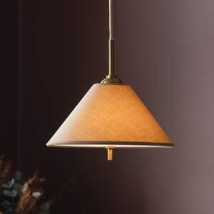 Globen Lighting Lampă suspendată IRIS 25, maro mocha, Ø 25 cm, reglabil, Maro / Rugină, Camera de zi / sufragerie, Țesătură / Textil, Scandinavă