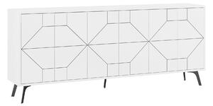 Comoda TV Dune, alb/negru, PAL melaminat, 184x35x77 cm