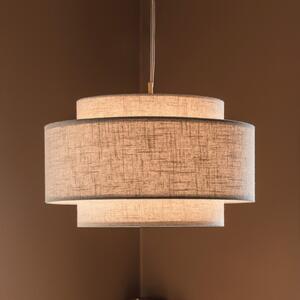 Globen Lighting Lampă suspendată Noah Bouclé, Ø 50 cm, bej, reglabil, Bej, Camera de zi / sufragerie, Țesătură / Textil, Scandinavă