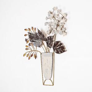 Accesoriu decorativ Flowers, auriu, metal, 47x55 cm