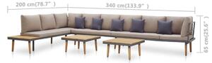 Set mobilier de grădină 8 locuri cu perne lemn masiv de acacia