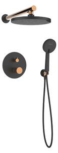 Invena Moonlight set de duș ascuns cu duș de ploaie negru BS-77-014