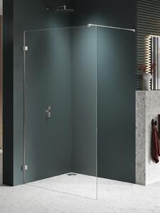 New Trendy Avexa Nickel Brushed perete cabină de duș walk-in 110 cm nichel periat/sticla transparentă EXK-8640