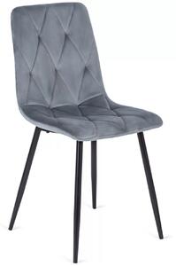 Scaun de dining din catifea gri ROBIN