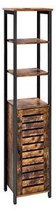 Raft cu polițe Model Ellianna, Maro rustic/Negru, 37x30x167 cm