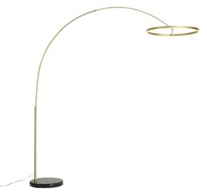 Lampă de podea arcuită de design aurie, cu LED și dimmer în 3 trepte - Anello