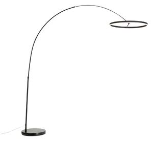 Lampă de podea arcuită de design neagră, cu LED, cu dimmer în 3 trepte - Anello