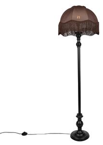 Lampă de podea neagră cu abajur maro și interior alb 45cm - Classico