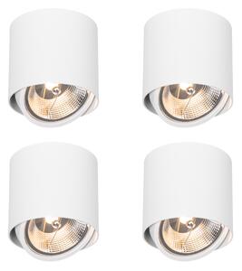 Set de 4 spoturi de design montate la suprafață alb GU10 111mm - Impact
