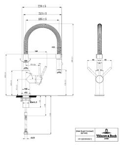 Villeroy & Boch Steel Expert Compact baterie bucătărie pe picior negru-aur/aur vechi 92730023