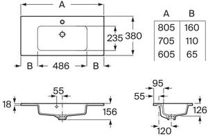 Roca Gap Pro lavoar 80.5x38 cm dreptunghiular mobilier alb luciu A3279AA000