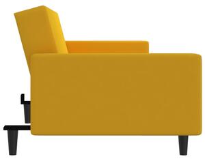 Canapea extensibilă cu 2 locuri, 220 x 84,5 x 69 cm, galben, catifea