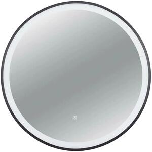 Balneo Venus oglindă 60x60 cm rotund cu iluminare cu covoraș de încălzire negru L0101010403-1