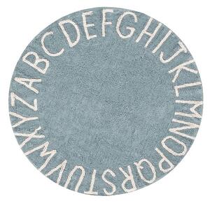 Covor pentru copii albastru deschis lavabil/țesut manual din bumbac ø150 cm ABC Vintage Blue – Lorena Canals