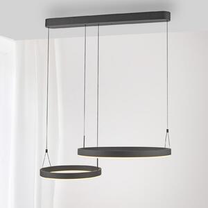 Paul Neuhaus Lampă suspendată LED Esko, negru, lungime 90 cm, reglabil, Negru, Camera de zi / sufragerie, Metal, Modern