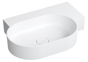 Omnires Ovo M+ lavoar 64x44 cm ovale de blat-cu blat alb mat OVO645UWPBM