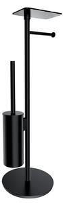 Omnires Modern Project suport pentru hârtie igienică cu perie de toaletă negru MP60820BL