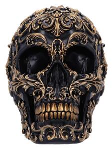 Statueta craniu negru si auriu Renaissance 19 cm