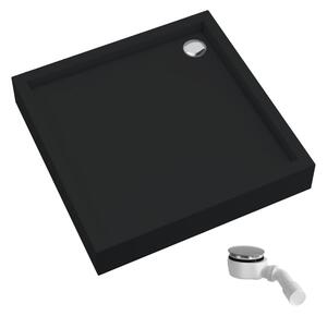 Schedline Favory Plus Black Mat cădiță de duș pătrată cu sifon 90x90 cm negru 3ST.F1K-9090/C/MG