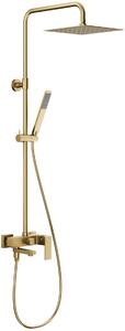 KFA Armatura Logon Brushed Light Gold set cadă și duș perete cu duș de ploaie auriu 5136-925-39