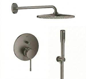 Set cap de duș cu braț Grohe Rainshower 26558AL0, baterie cadă-duș Grohe Essence 24058AL1, 26658AL0, 27400AL0, 28362A01