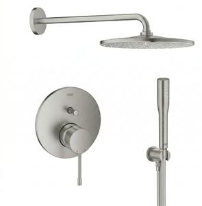 Set cap de duș cu braț Grohe Rainshower 26558DC0, baterie cadă-duș Grohe Essence 24058DC1, 26658DC0, 27400DC0, 28362DC1