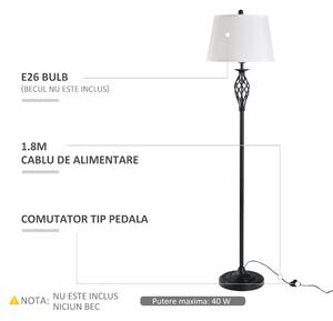 HOMCOM Set 3 Lampi pentru Interior (2 de Masa si 1 de Podea), Design Modern, pentru Living sau Dormitor | Aosom Romania
